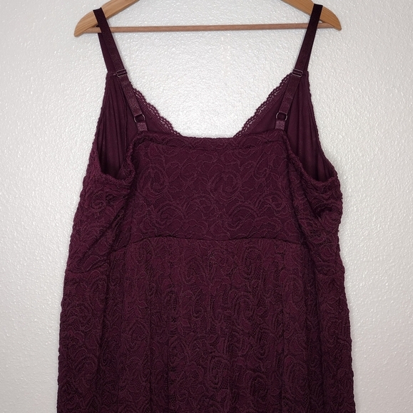 NWT Torrid Burgundy Lace Sleeveless Midi Sundress Sz 3 - Picture 10 of 16